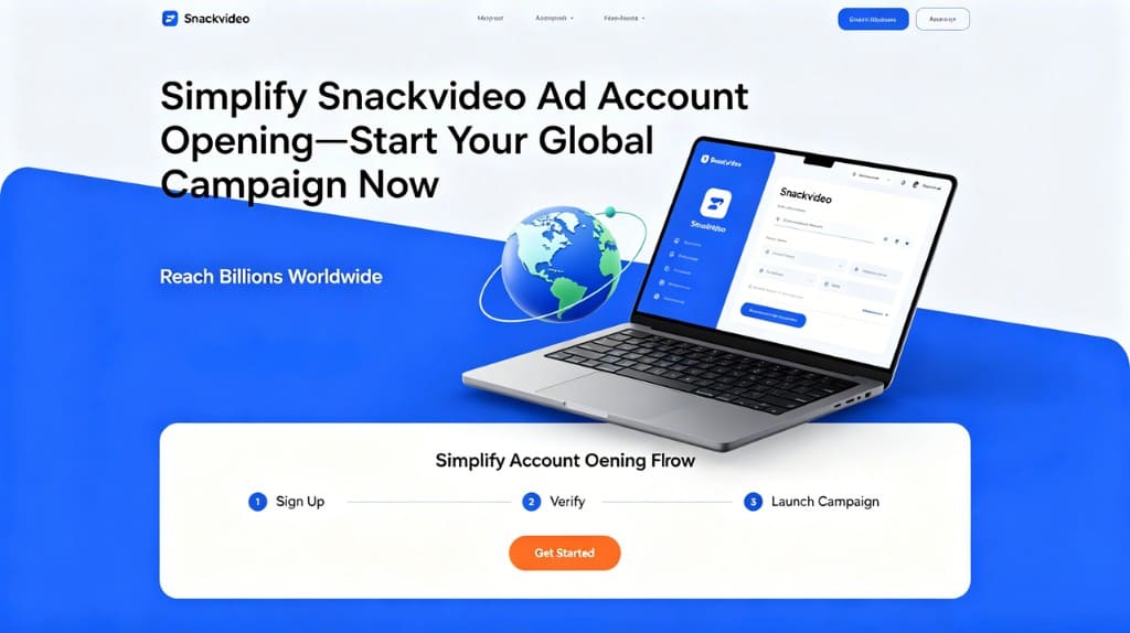 Snackvideo ad account opening flow for global campaign launch